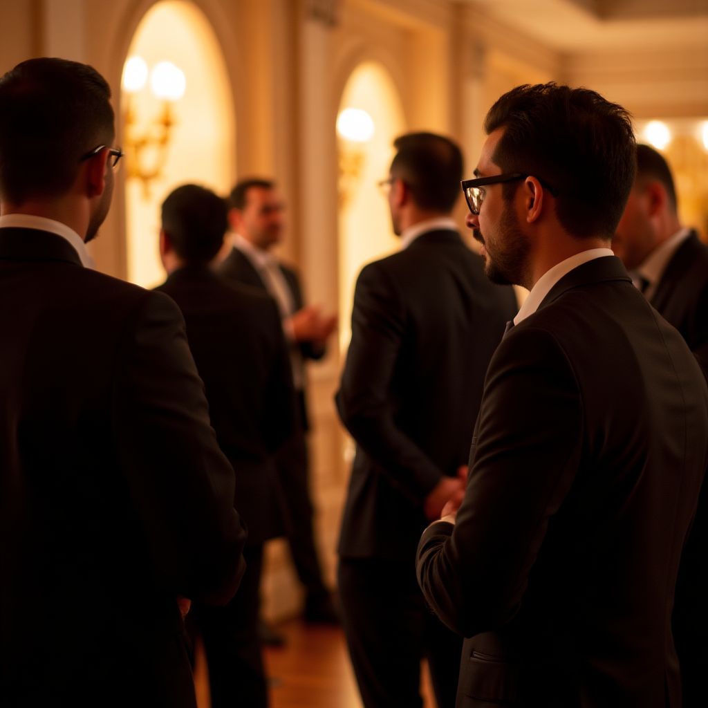 Networking empresarial en evento económico